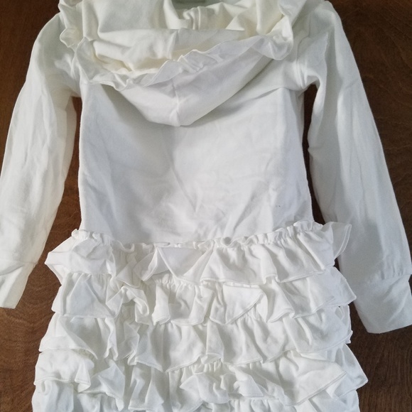 Toddler Girls Ruffle Long Sleeve Hooded Shirt - Picture 2 of 5